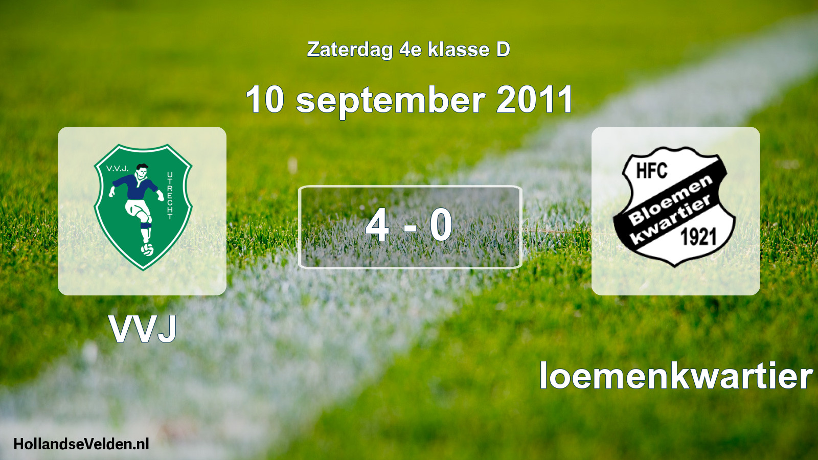 Total number of matches played: VVJ - Bloemenkwartier 4 - 0 (10 September 2011)
