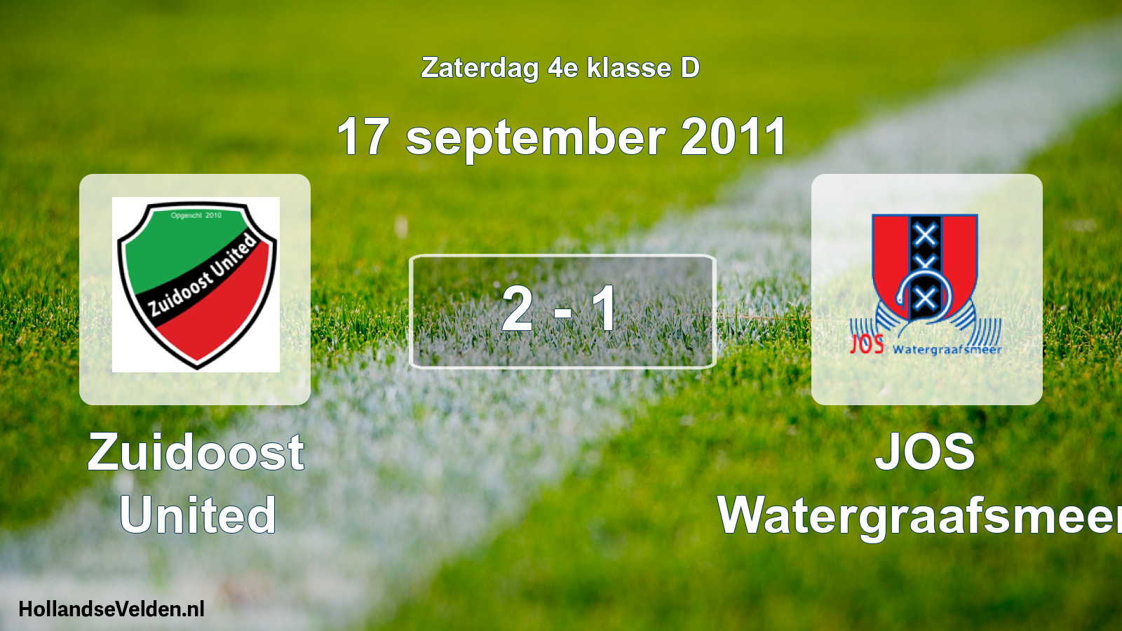 Total number of matches played: Zuidoost United - JOS Watergraafsmeer 2 - 1 (17 September 2011)