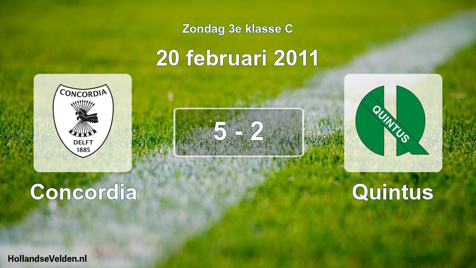 Total number of matches played: Concordia - Quintus 5 - 2 (20 February 2011)