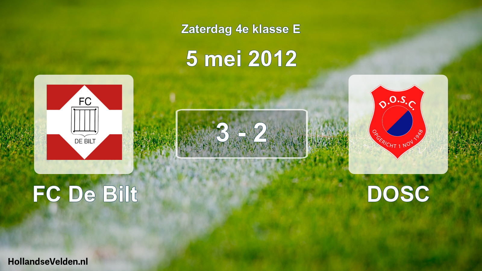 Total number of matches played: FC De Bilt - DOSC 3 - 2 (5 May 2012)