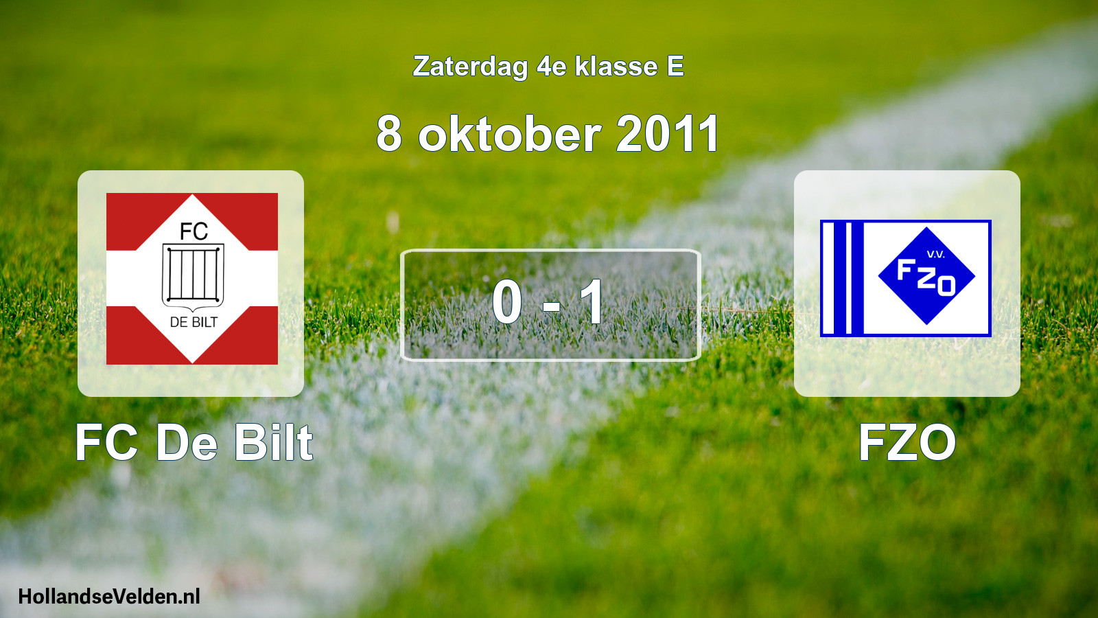 Total number of matches played: FC De Bilt - FZO 0 - 1 (8 October 2011)