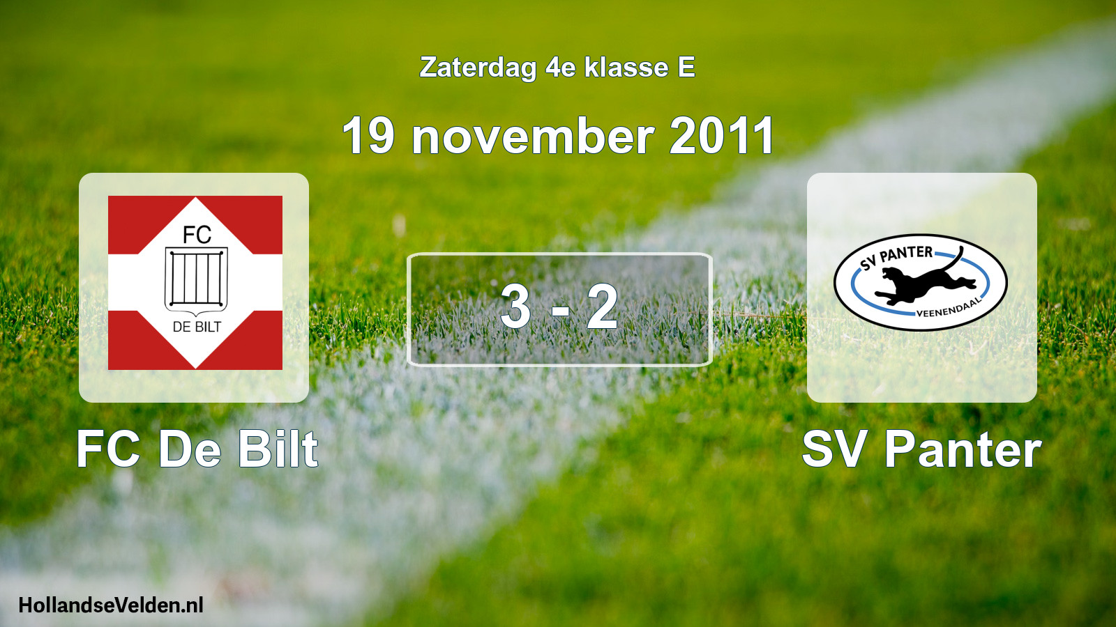 Total number of matches played: FC De Bilt - SV Panter 3 - 2 (19 November 2011)
