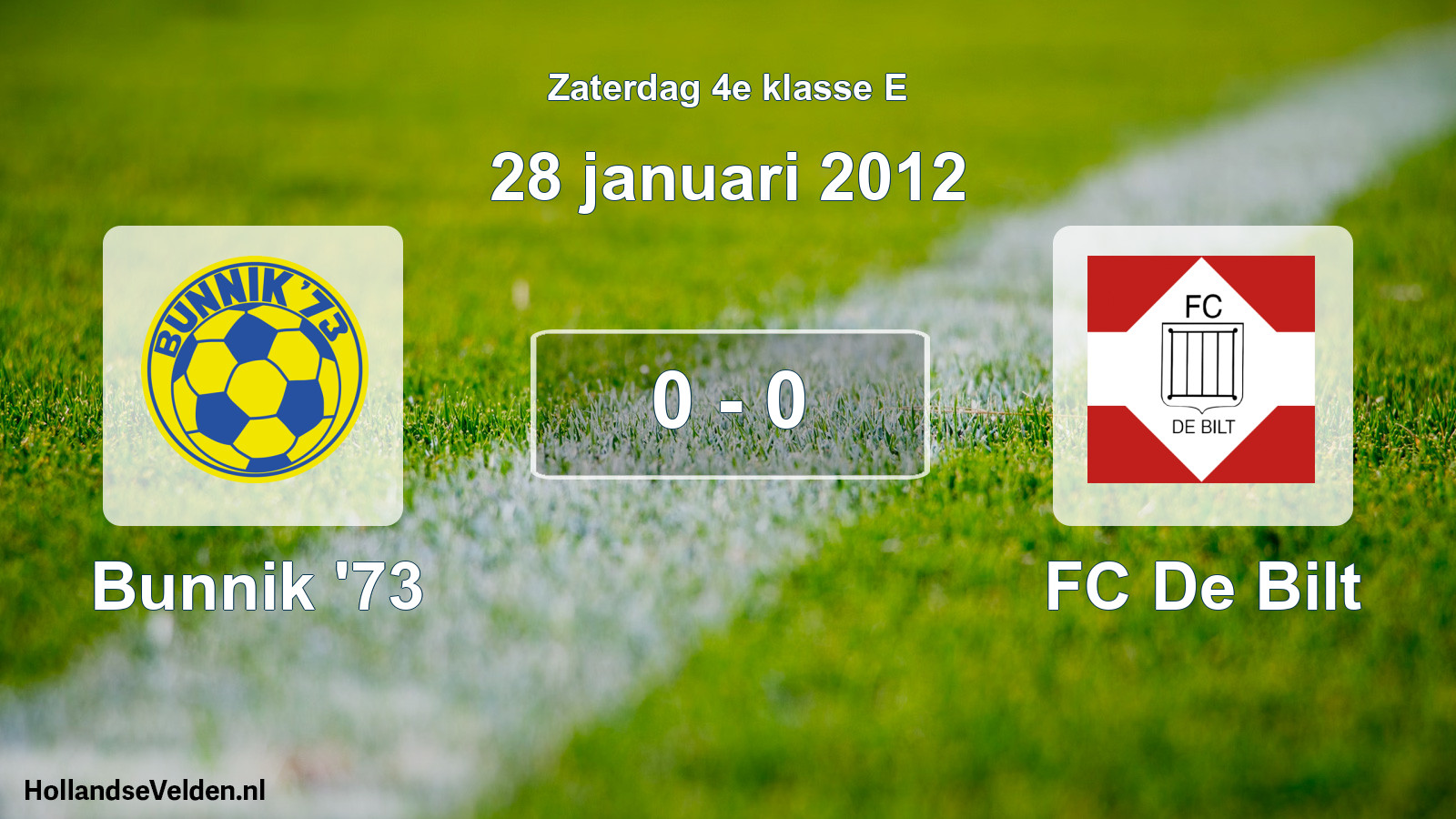 Total number of matches played: Bunnik '73 - FC De Bilt 0 - 0 (28 January 2012)