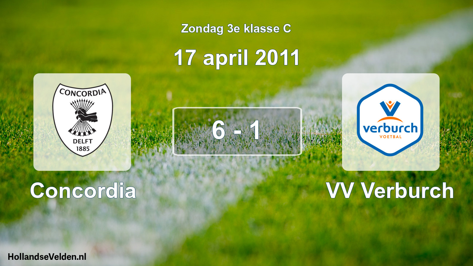 Total number of matches played: Concordia - VV Verburch 6 - 1 (17 April 2011)