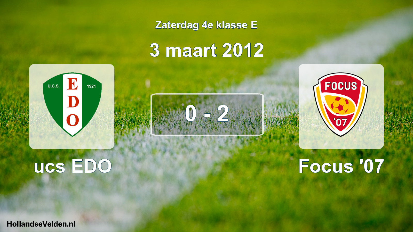 Total number of matches played: ucs EDO - Focus '07 0 - 2 (3 March 2012)