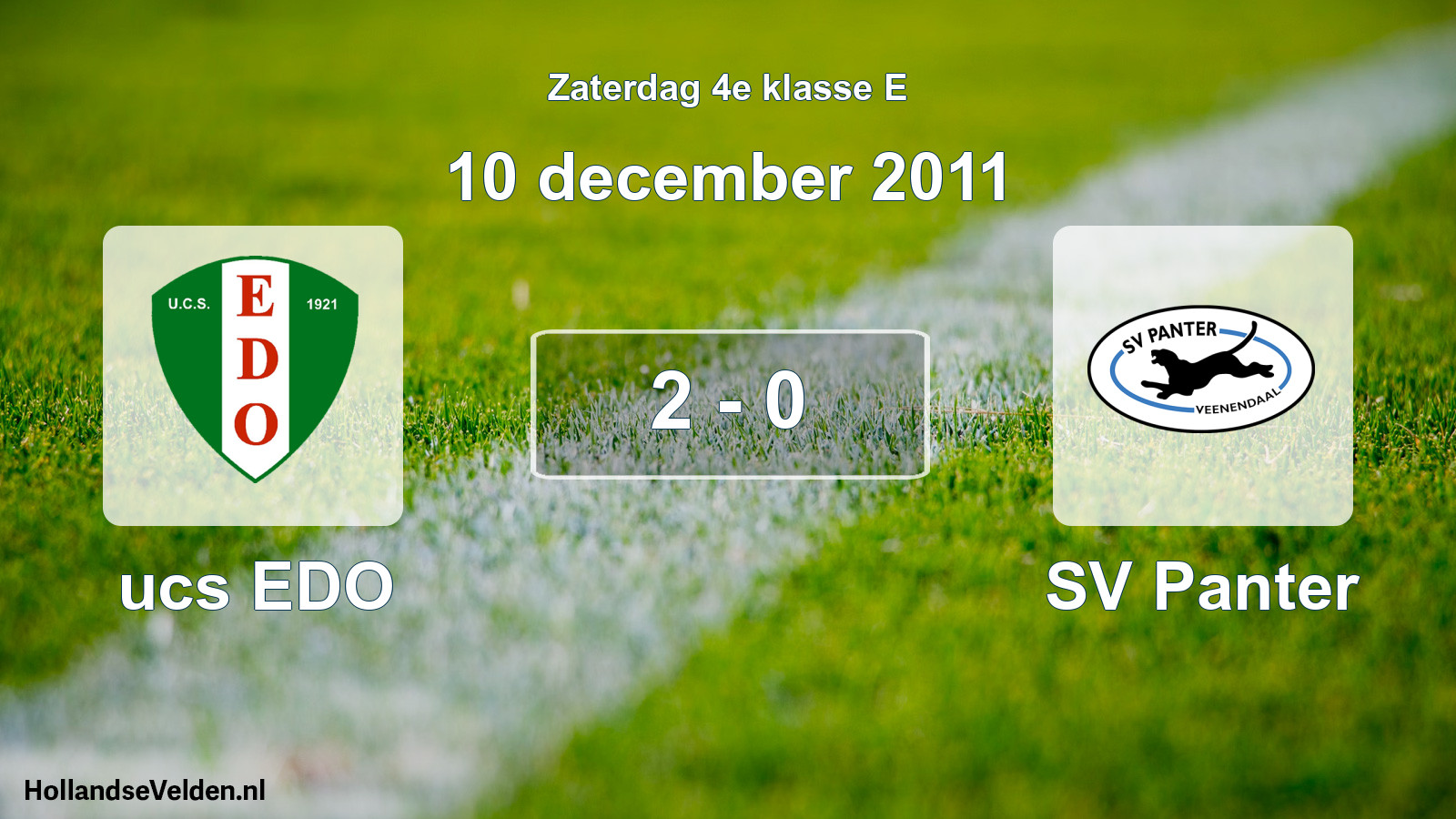 Total number of matches played: ucs EDO - SV Panter 2 - 0 (10 December 2011)