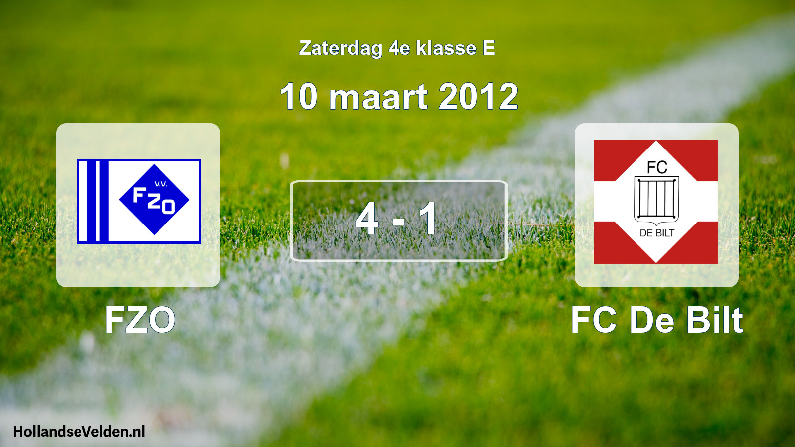 Total number of matches played: FZO - FC De Bilt 4 - 1 (10 March 2012)