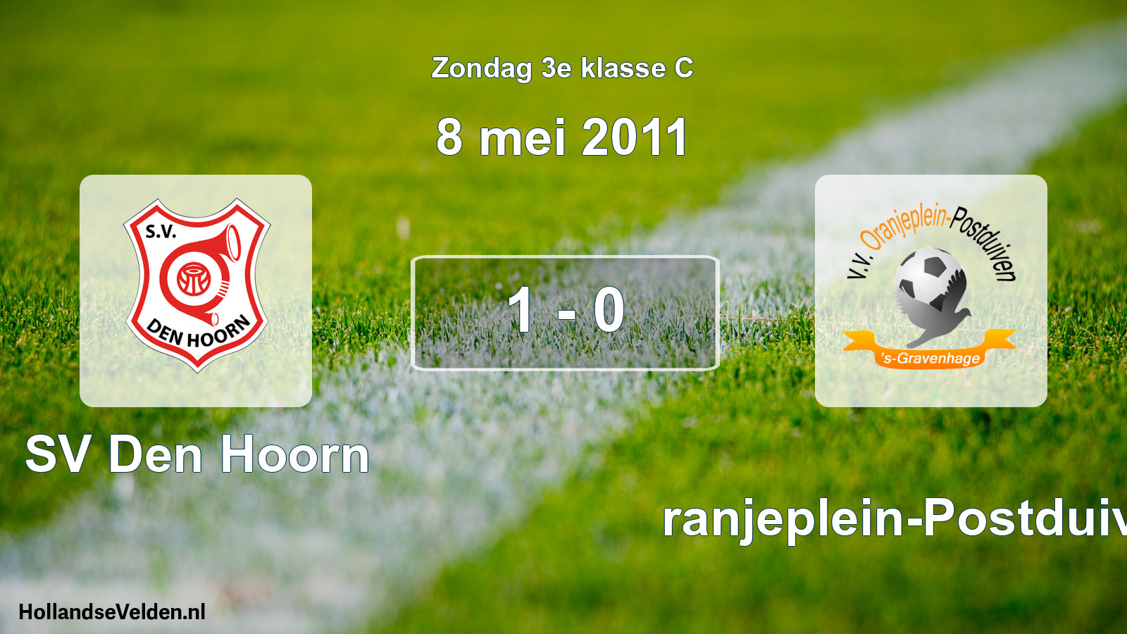 Total number of matches played: SV Den Hoorn - Oranjeplein-Postduiven 1 - 0 (8 May 2011)