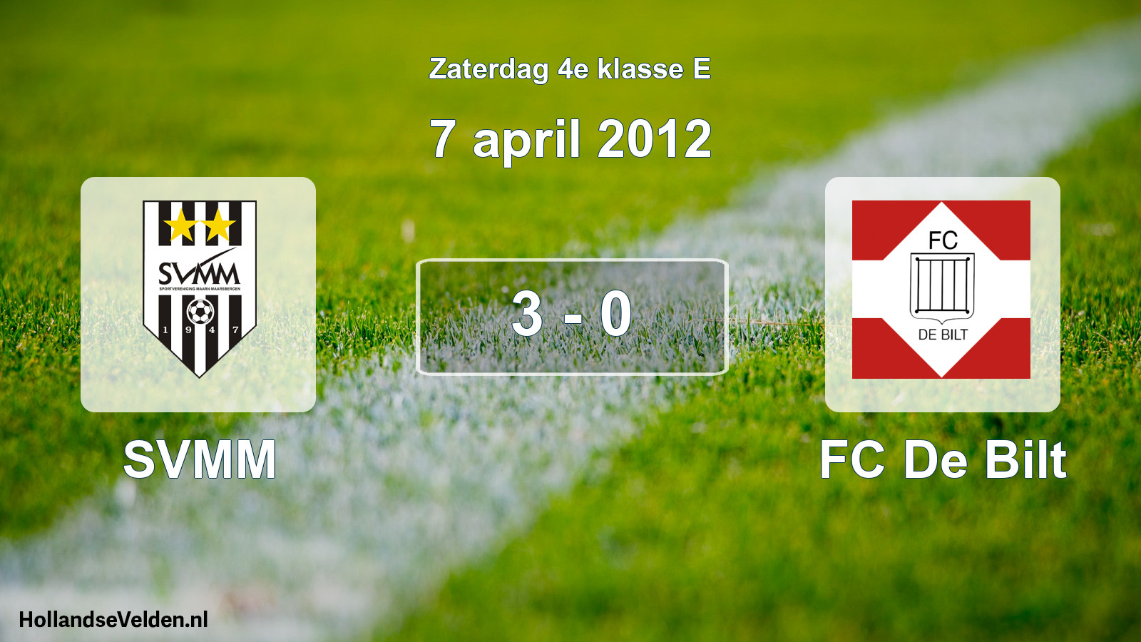 Total number of matches played: SVMM - FC De Bilt 3 - 0 (7 April 2012)