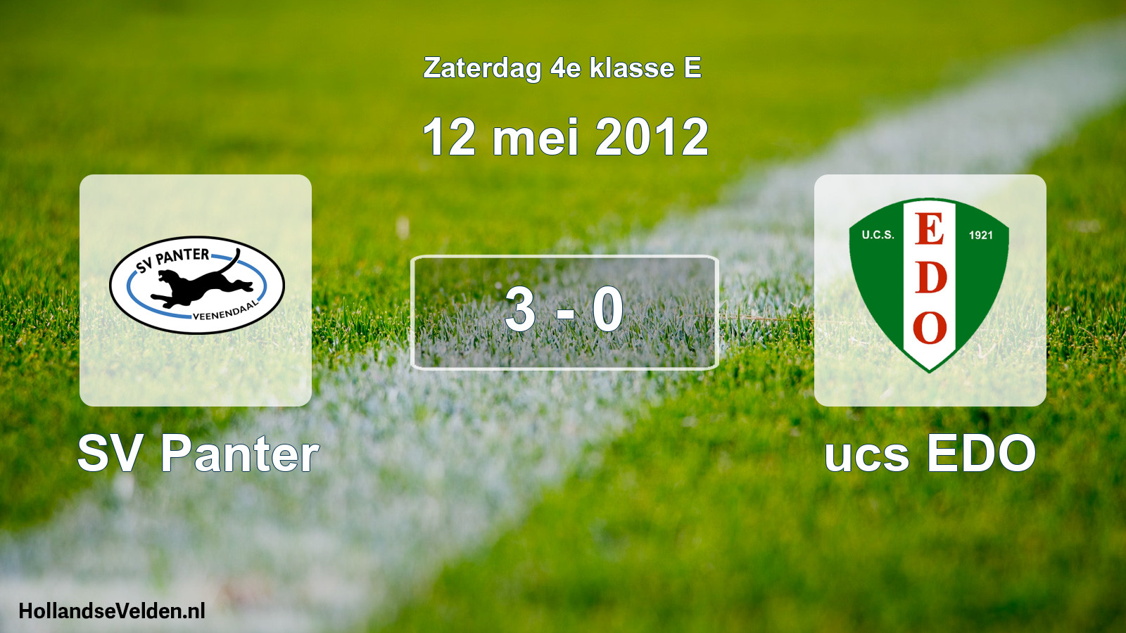 Total number of matches played: SV Panter - ucs EDO 3 - 0 (12 May 2012)