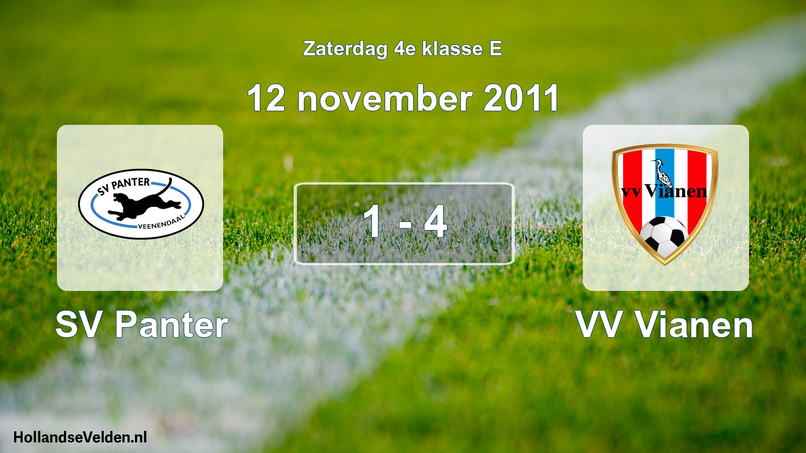 Total number of matches played: SV Panter - VV Vianen 1 - 4 (12 November 2011)