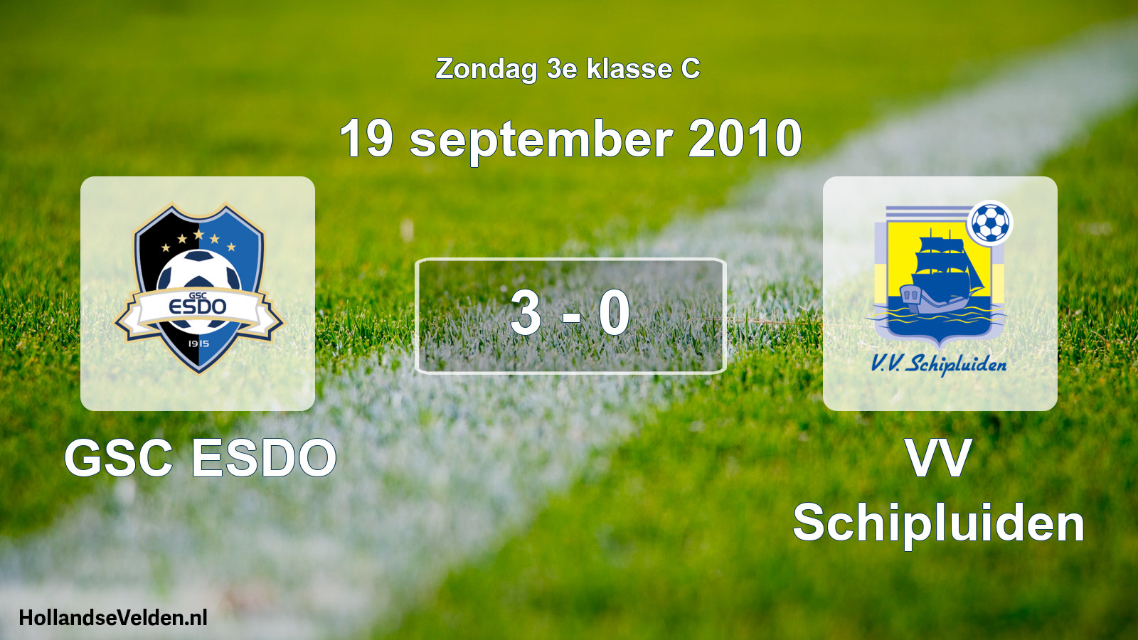 Total number of matches played: GSC ESDO - VV Schipluiden 3 - 0 (19 September 2010)