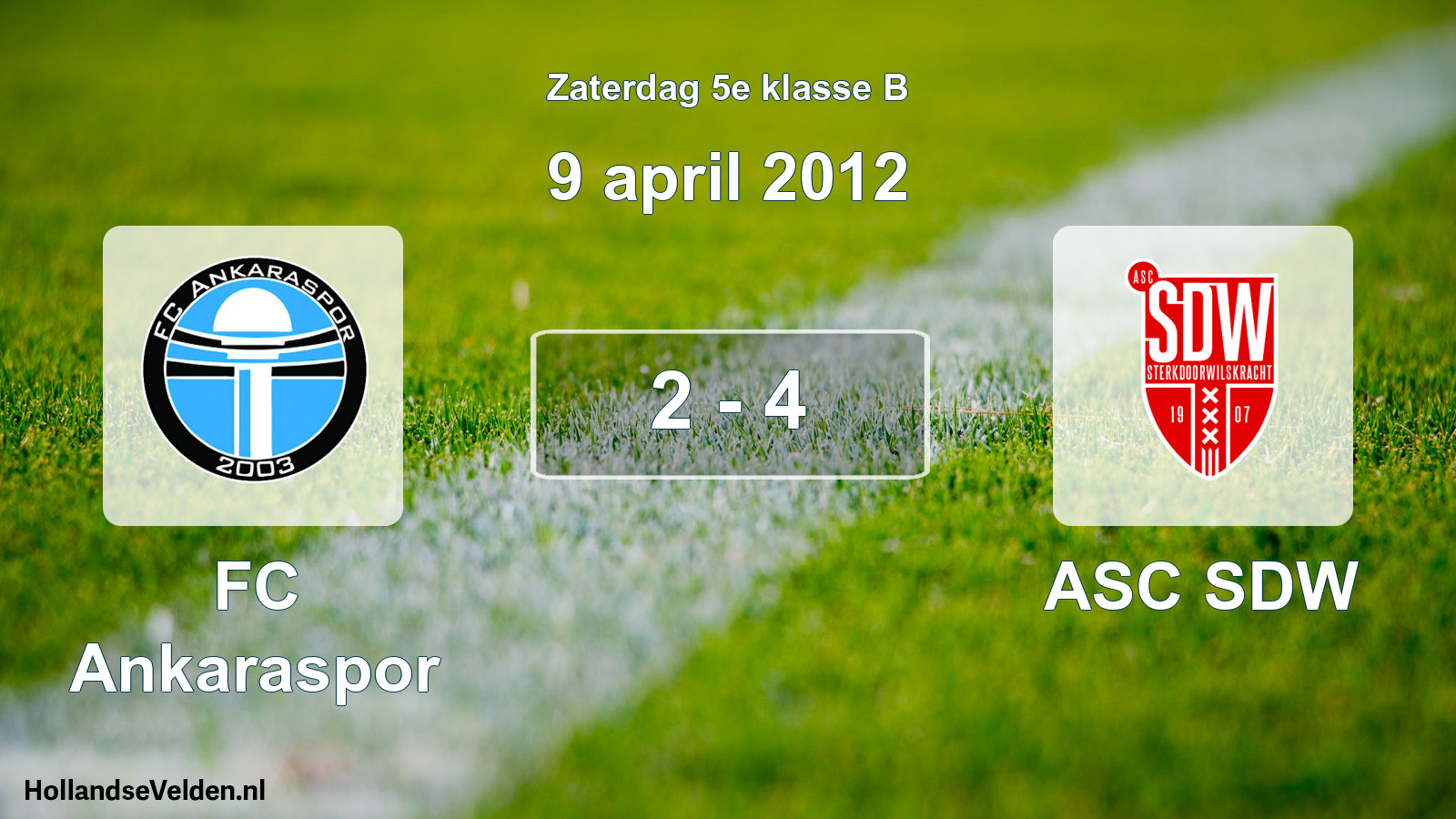 Total number of matches played: FC Ankaraspor - ASC SDW 2 - 4 (9 April 2012)