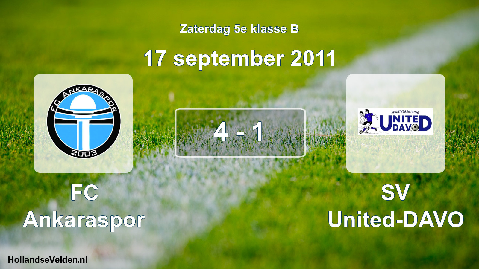 Total number of matches played: FC Ankaraspor - SV United-DAVO 4 - 1 (17 September 2011)