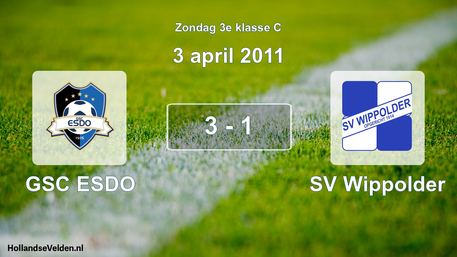 Total number of matches played: GSC ESDO - SV Wippolder 3 - 1 (3 April 2011)