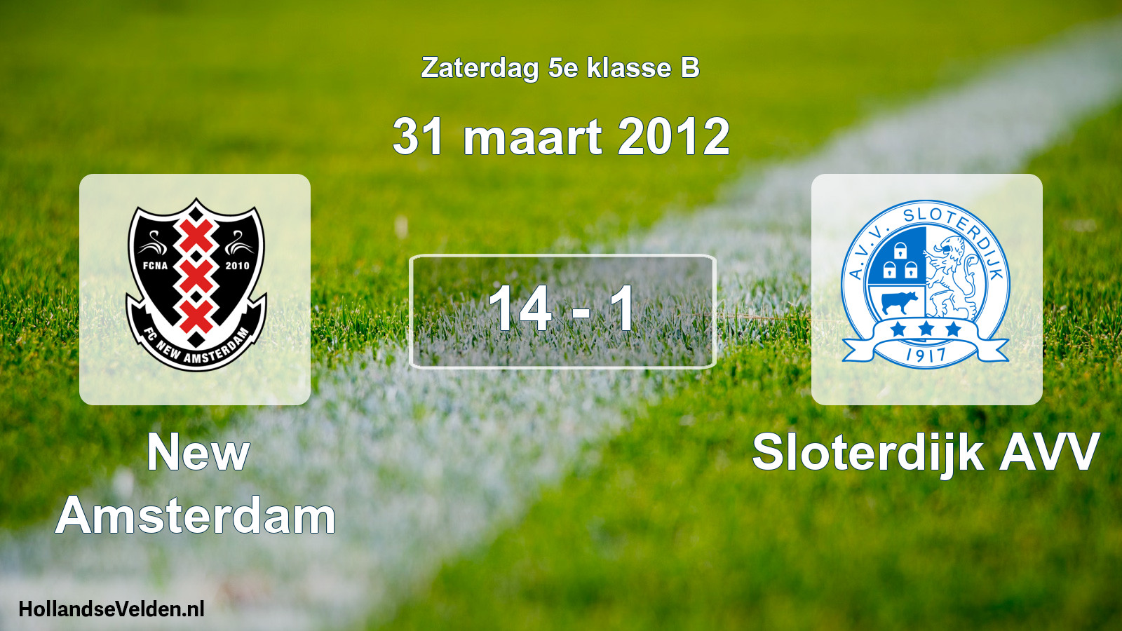 Total number of matches played: New Amsterdam - Sloterdijk AVV 14 - 1 (31 March 2012)