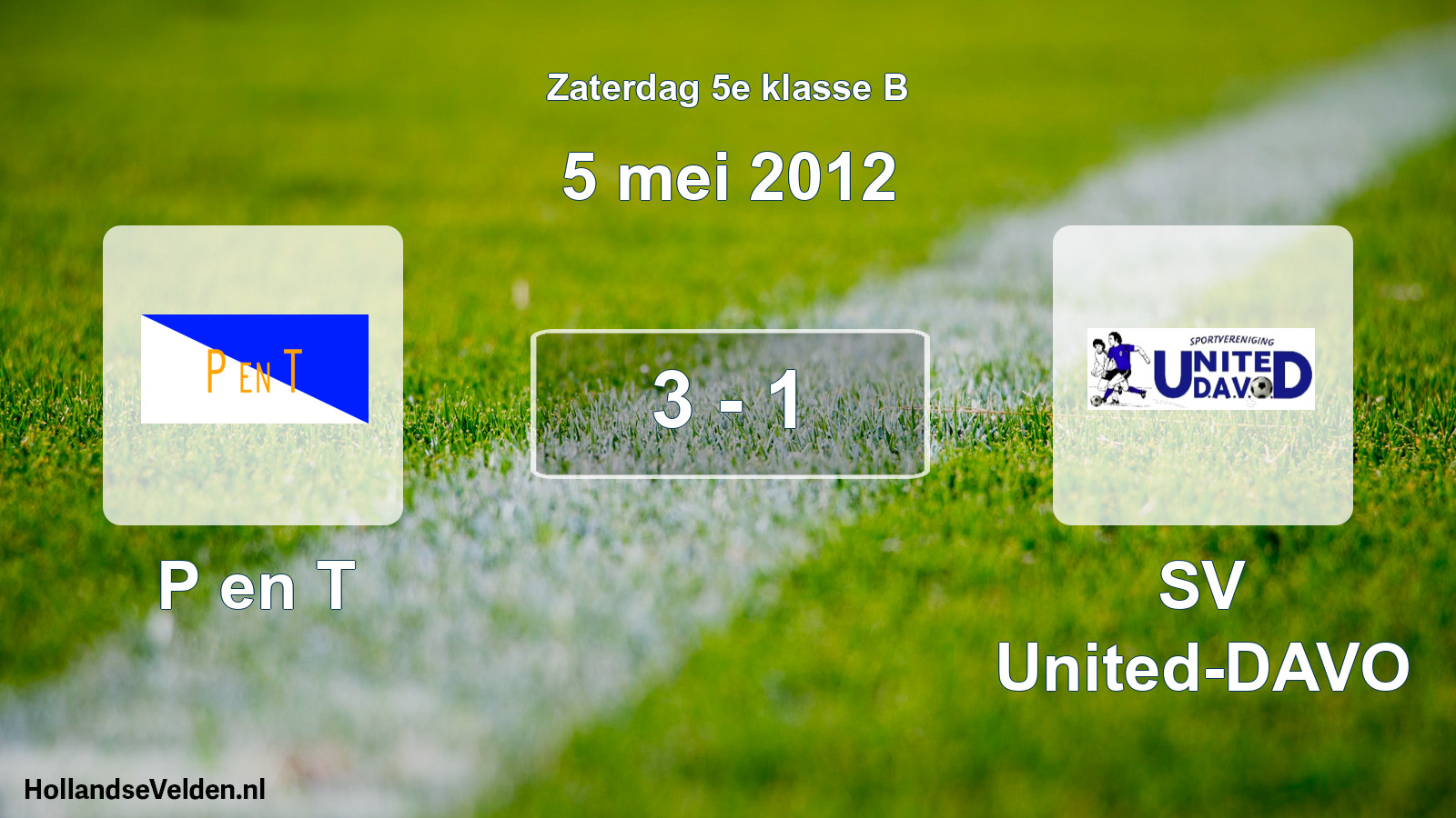 Total number of matches played: P en T - SV United-DAVO 3 - 1 (5 May 2012)