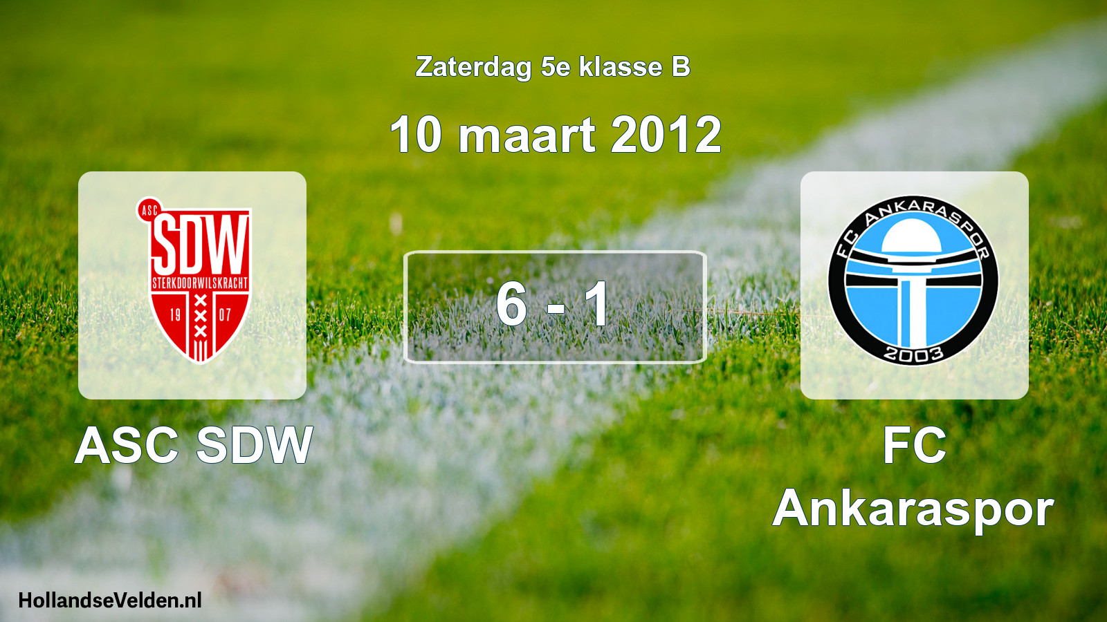 Total number of matches played: ASC SDW - FC Ankaraspor 6 - 1 (10 March 2012)
