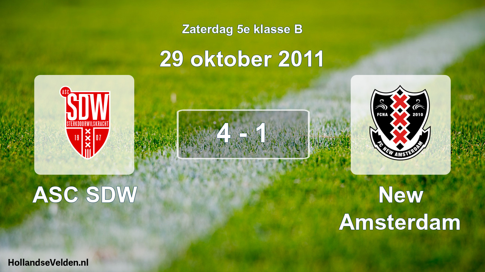 Total number of matches played: ASC SDW - New Amsterdam 4 - 1 (29 October 2011)