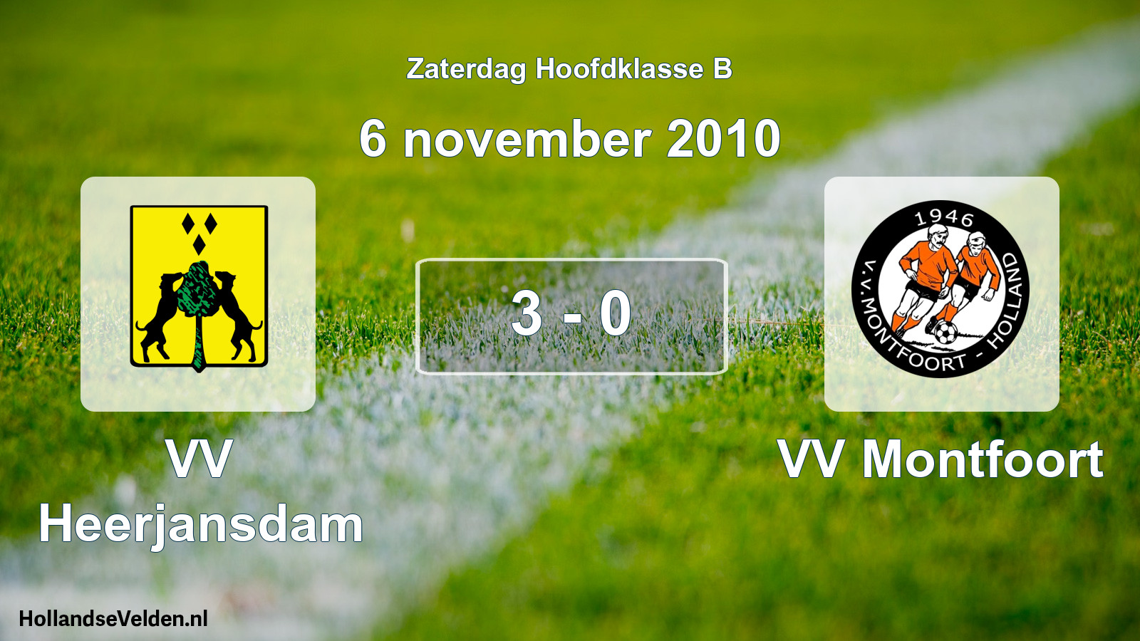 Total number of matches played: VV Heerjansdam - VV Montfoort 3 - 0 (6 November 2010)