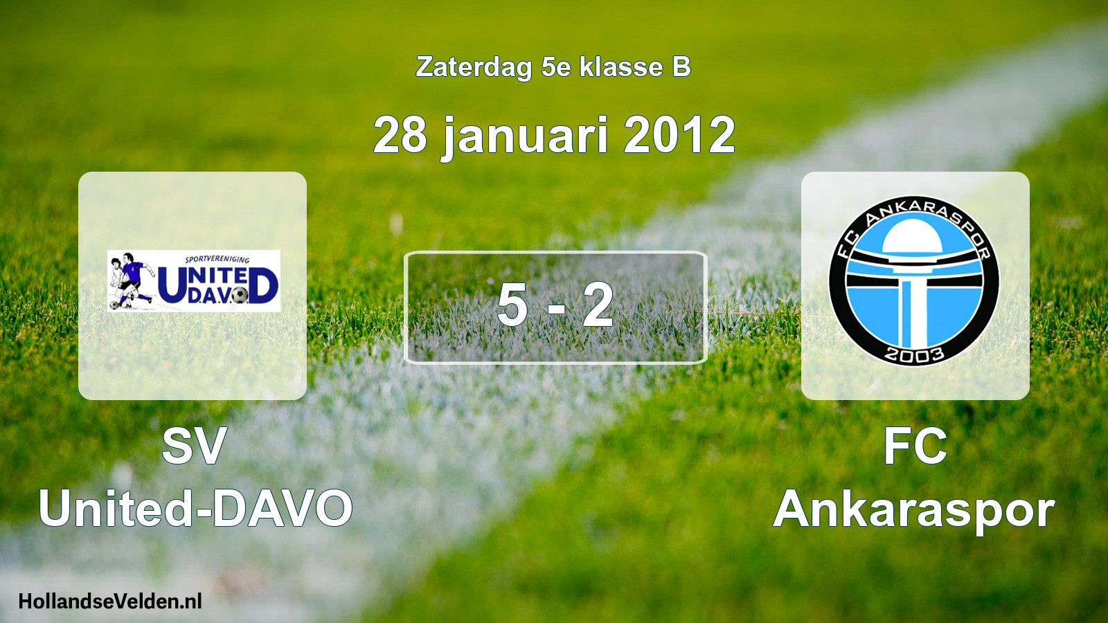 Total number of matches played: SV United-DAVO - FC Ankaraspor 5 - 2 (28 January 2012)