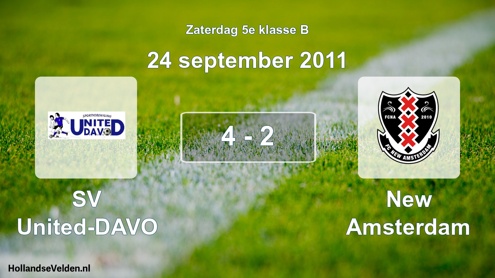 Total number of matches played: SV United-DAVO - New Amsterdam 4 - 2 (24 September 2011)