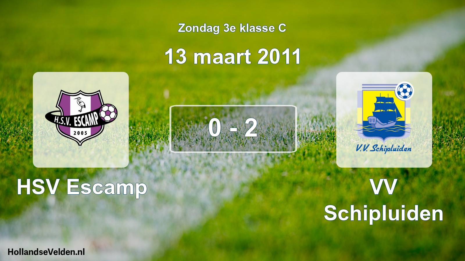Total number of matches played: HSV Escamp - VV Schipluiden 0 - 2 (13 March 2011)