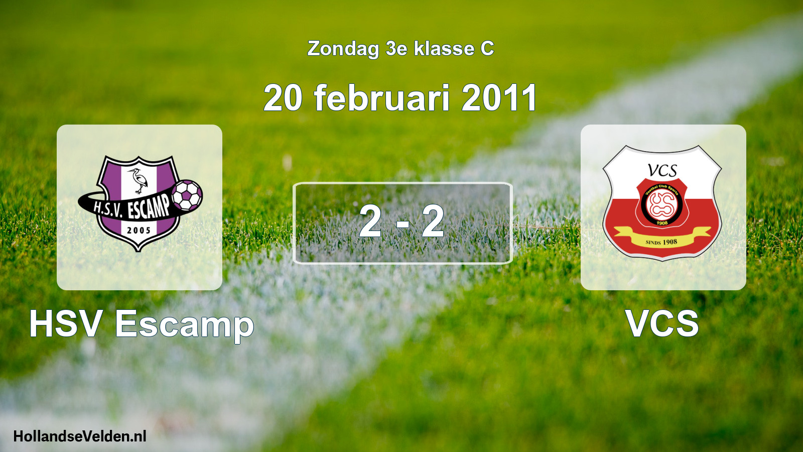 Total number of matches played: HSV Escamp - VCS 2 - 2 (20 February 2011)