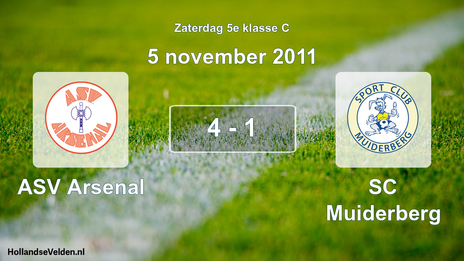 Total number of matches played: ASV Arsenal - SC Muiderberg 4 - 1 (5 November 2011)