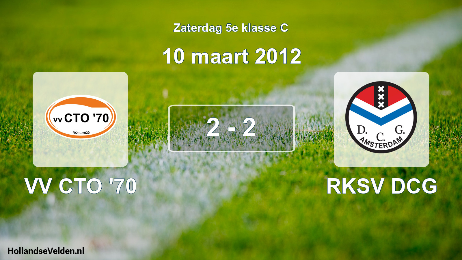 Total number of matches played: VV CTO '70 - RKSV DCG 2 - 2 (10 March 2012)