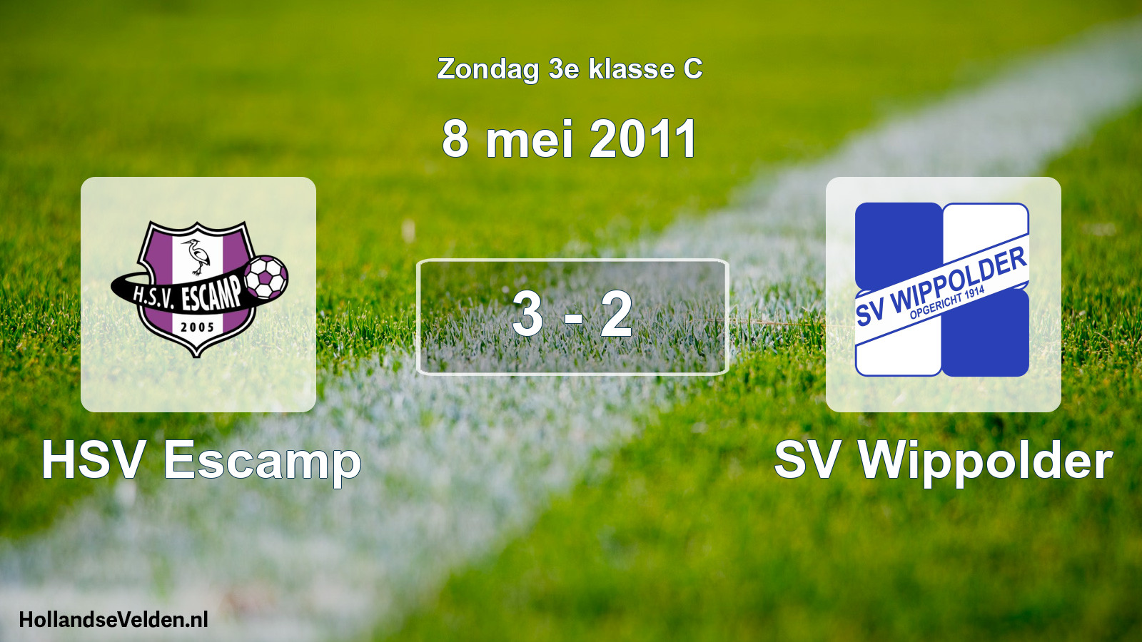 Total number of matches played: HSV Escamp - SV Wippolder 3 - 2 (8 May 2011)