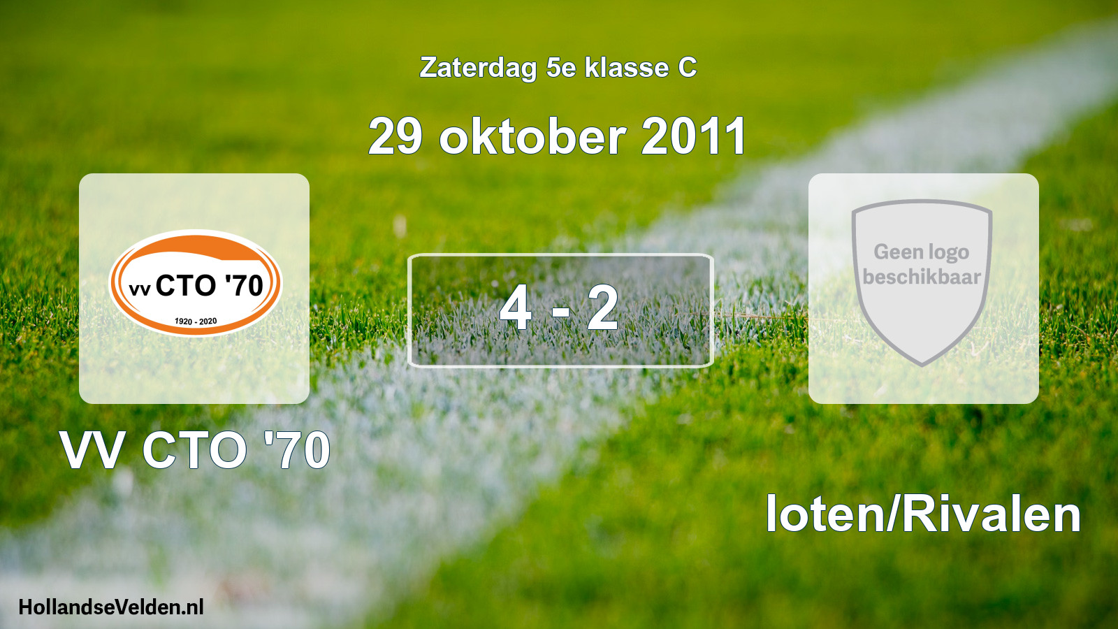 Total number of matches played: VV CTO '70 - Sloten/Rivalen 4 - 2 (29 October 2011)