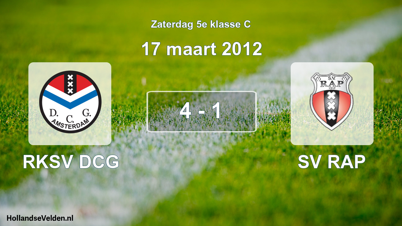 Total number of matches played: RKSV DCG - SV RAP 4 - 1 (17 March 2012)
