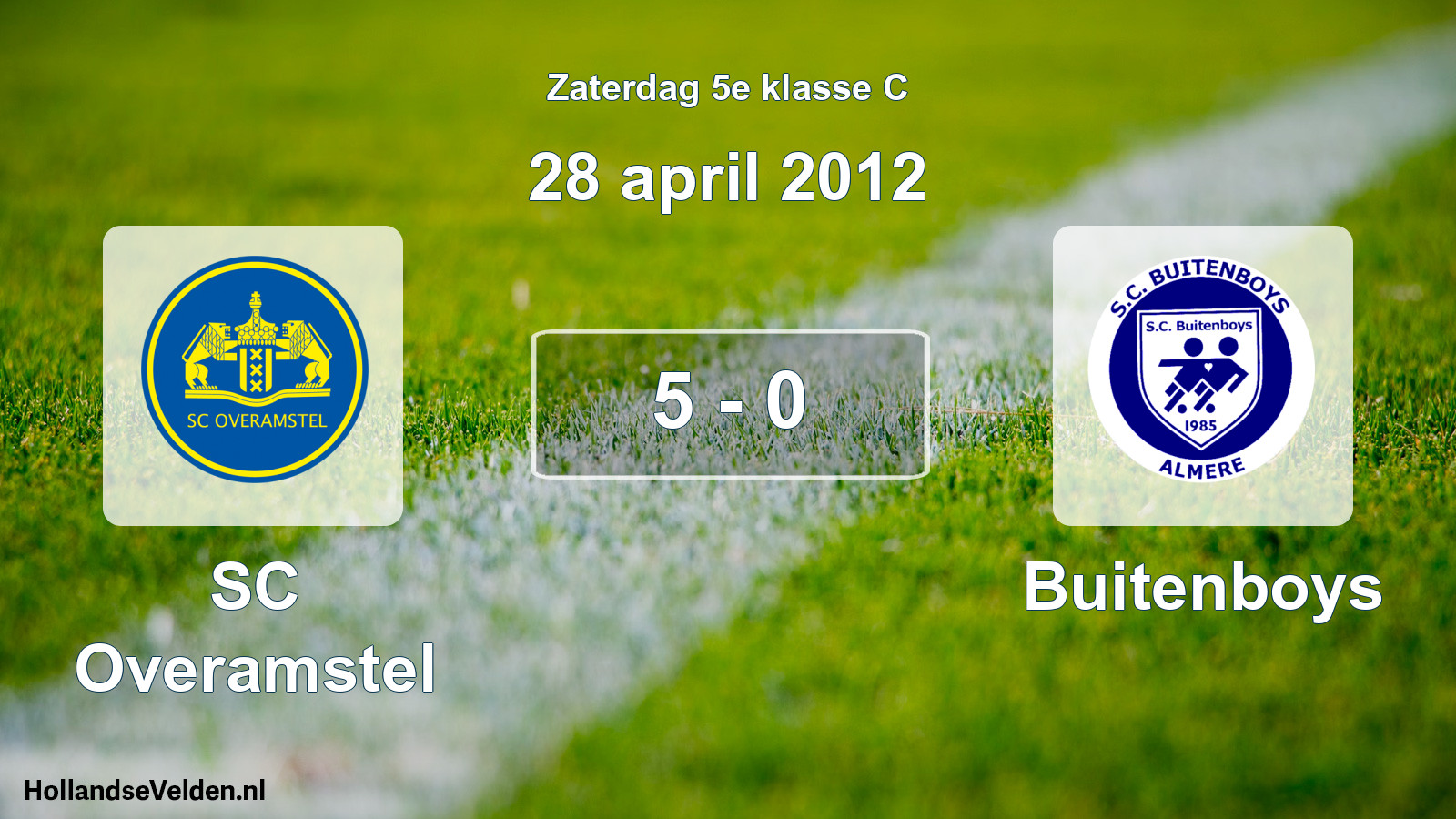 Total number of matches played: SC Overamstel - Buitenboys 5 - 0 (28 April 2012)