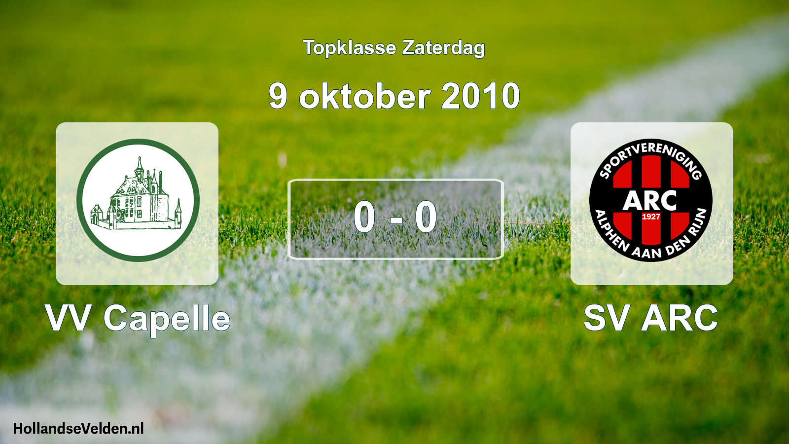 Total number of matches played: VV Capelle - SV ARC 0 - 0 (9 October 2010)