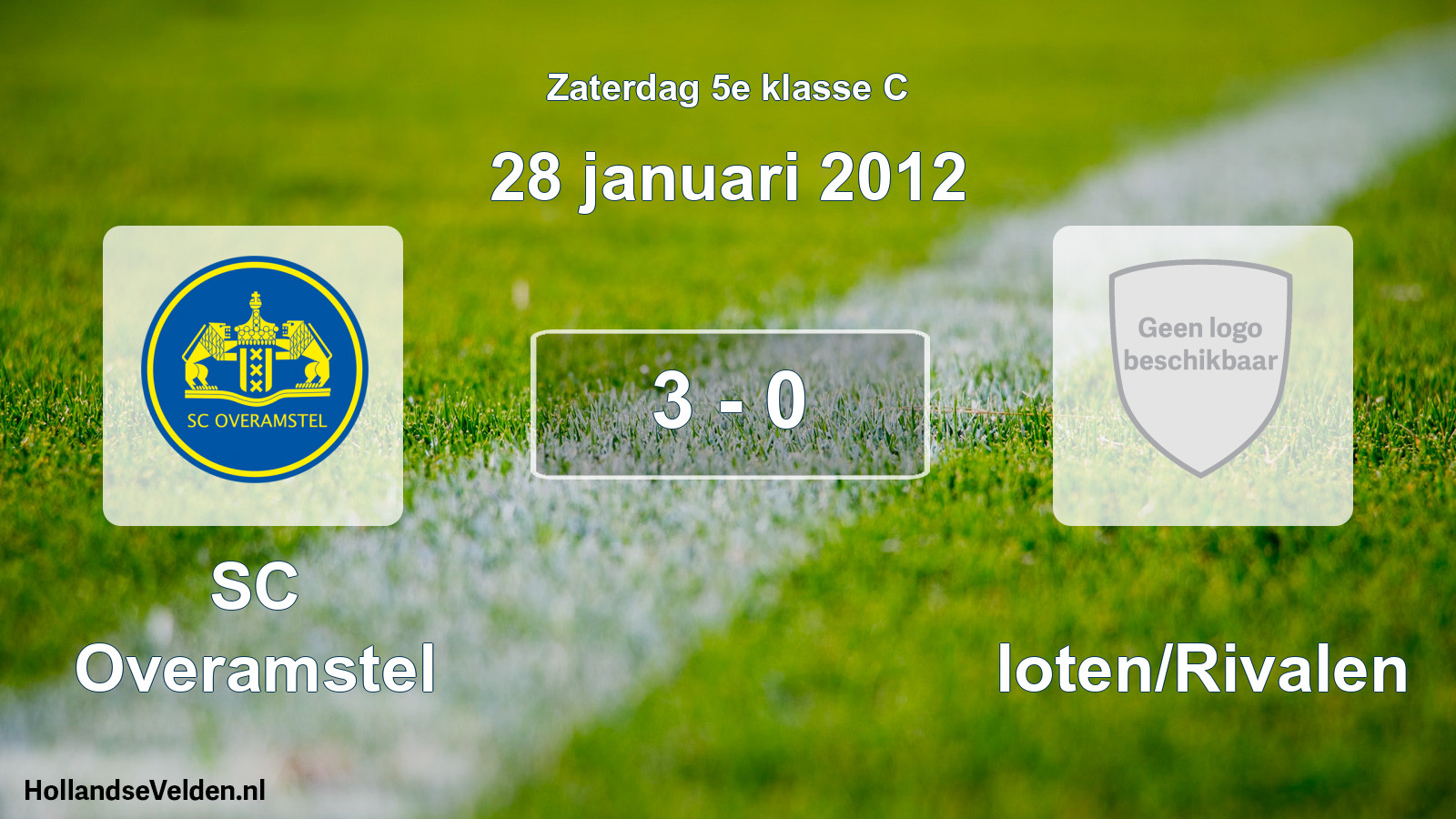 Total number of matches played: SC Overamstel - Sloten/Rivalen 3 - 0 (28 January 2012)