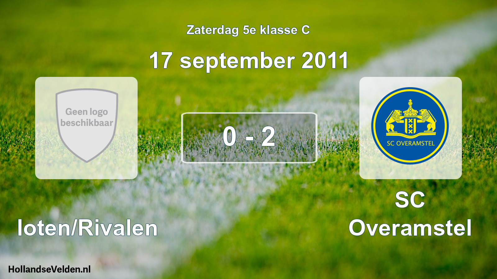 Total number of matches played: Sloten/Rivalen - SC Overamstel 0 - 2 (17 September 2011)