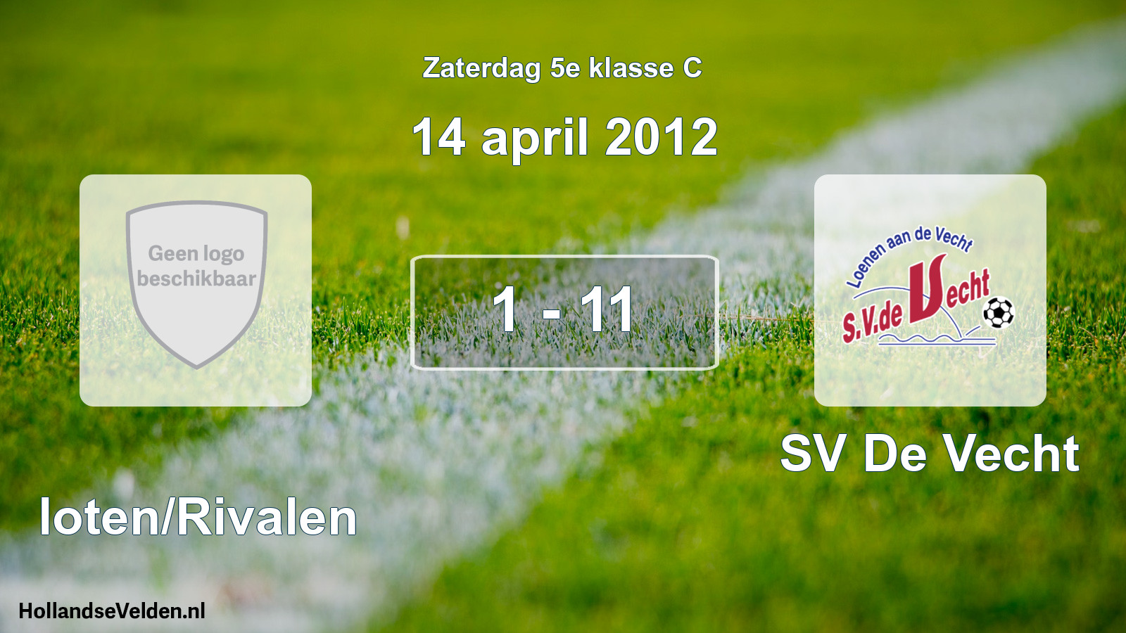 Total number of matches played: Sloten/Rivalen - SV De Vecht 1 - 11 (14 April 2012)