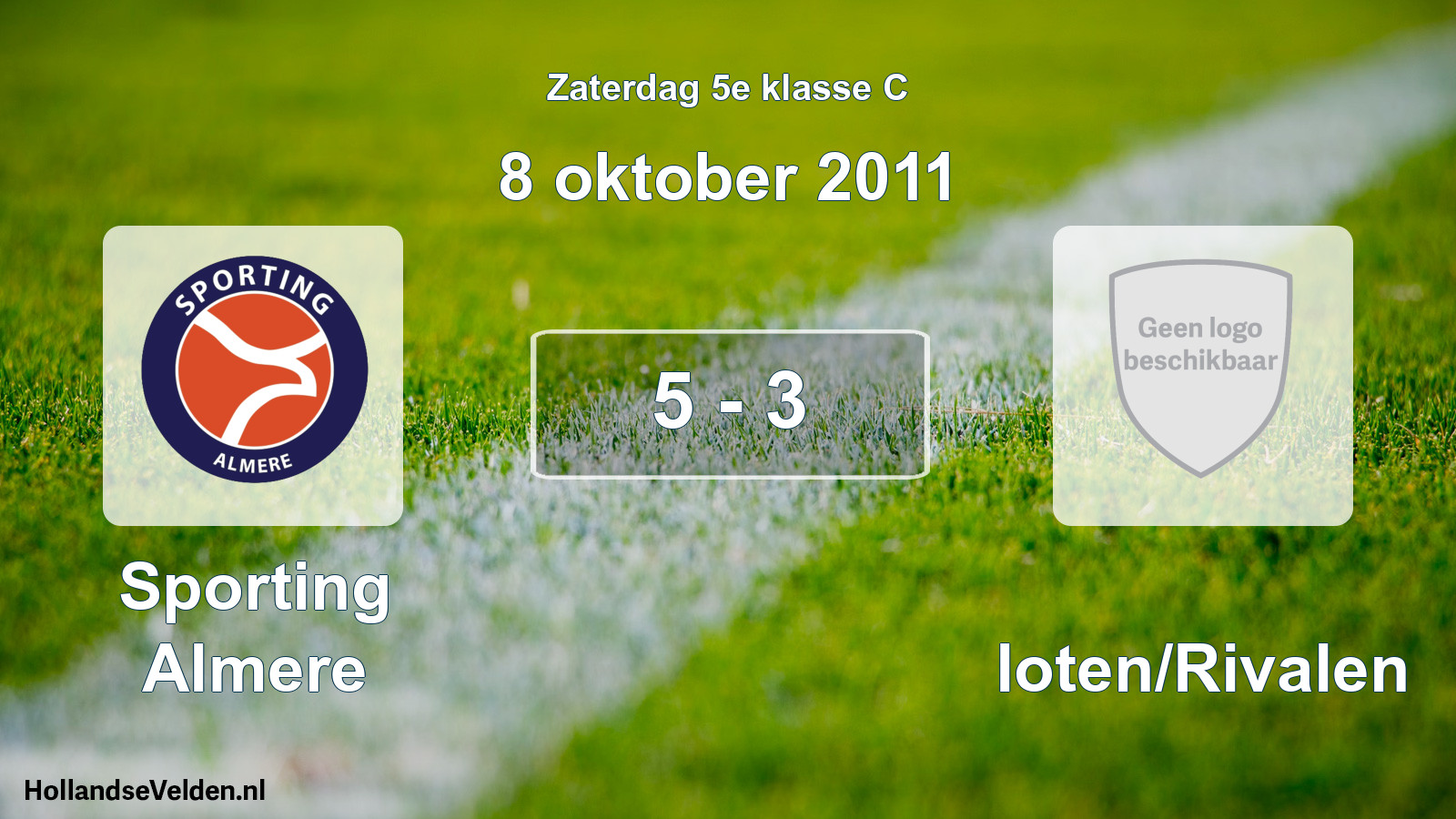 Total number of matches played: Sporting Almere - Sloten/Rivalen 5 - 3 (8 October 2011)