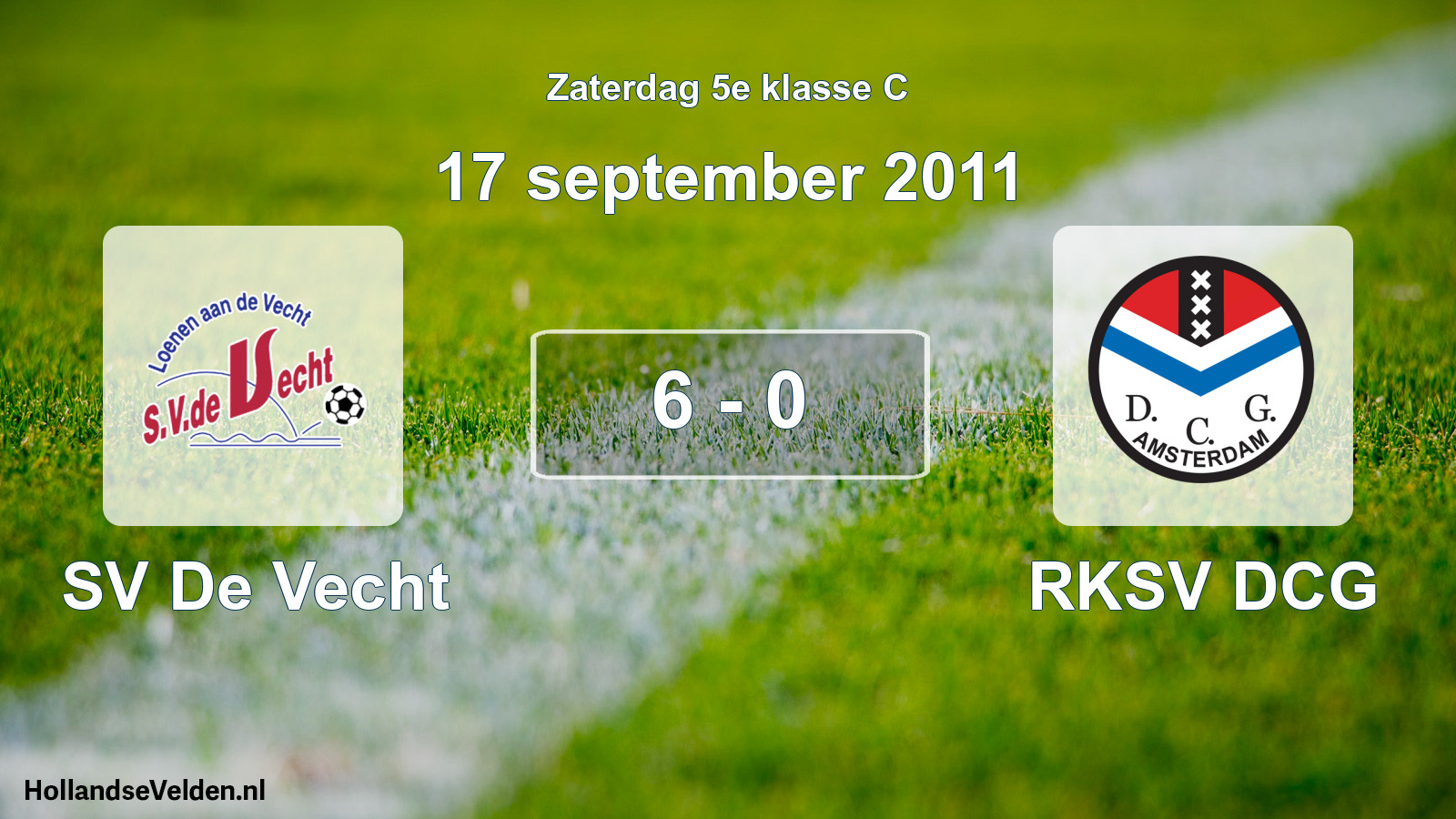 Total number of matches played: SV De Vecht - RKSV DCG 6 - 0 (17 September 2011)