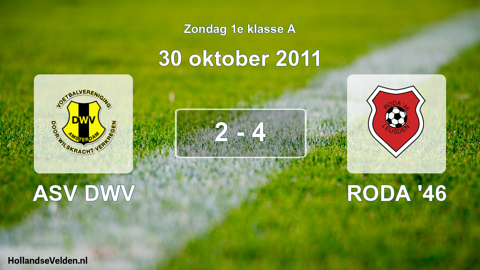Total number of matches played: ASV DWV - RODA '46 2 - 4 (30 October 2011)