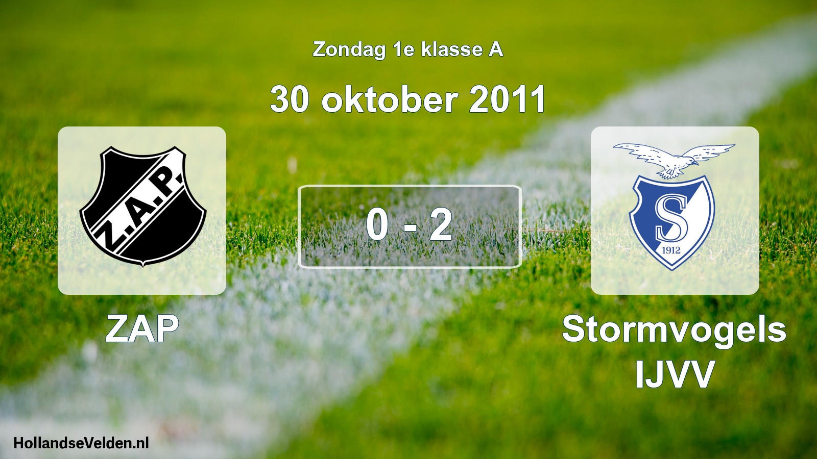 Total number of matches played: ZAP - Stormvogels IJVV 0 - 2 (30 October 2011)