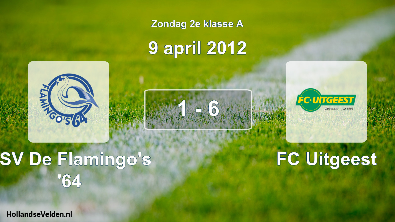 Total number of matches played: ASV De Flamingo's '64 - FC Uitgeest 1 - 6 (9 April 2012)