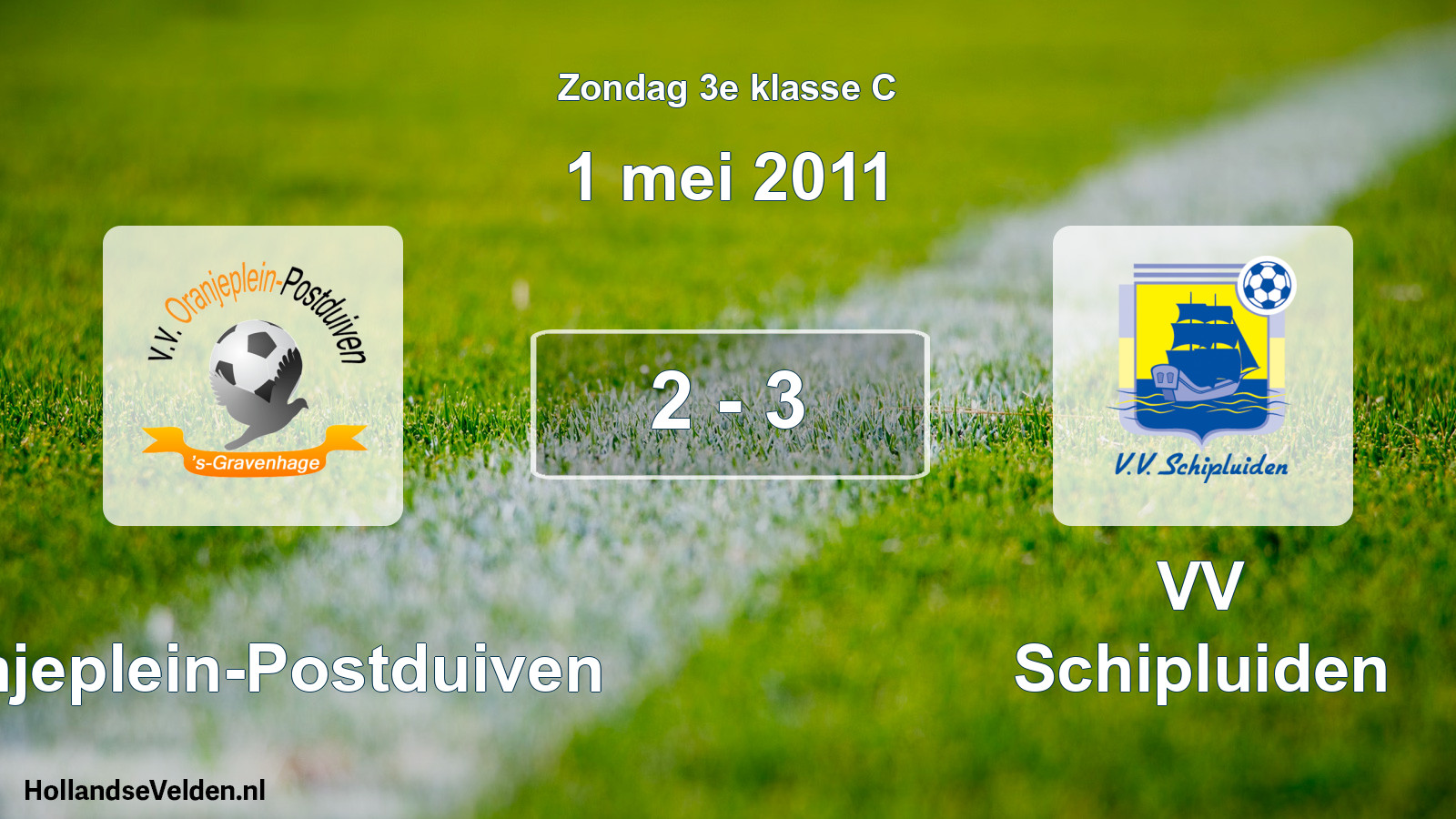 Total number of matches played: Oranjeplein-Postduiven - VV Schipluiden 2 - 3 (1 May 2011)