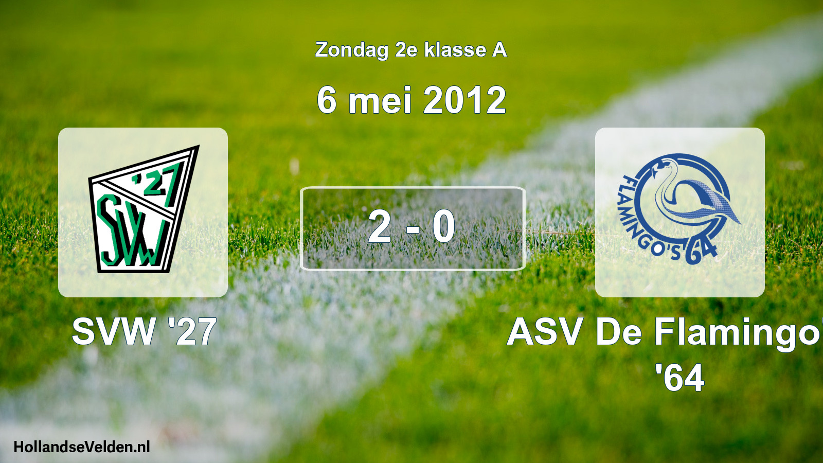 Total number of matches played: SVW '27 - ASV De Flamingo's '64 2 - 0 (6 May 2012)
