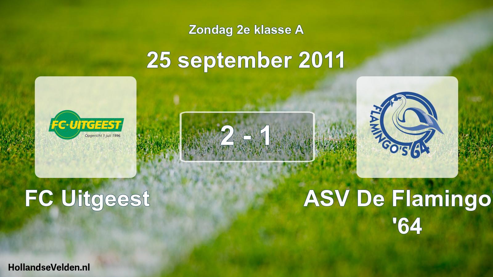 Total number of matches played: FC Uitgeest - ASV De Flamingo's '64 2 - 1 (25 September 2011)