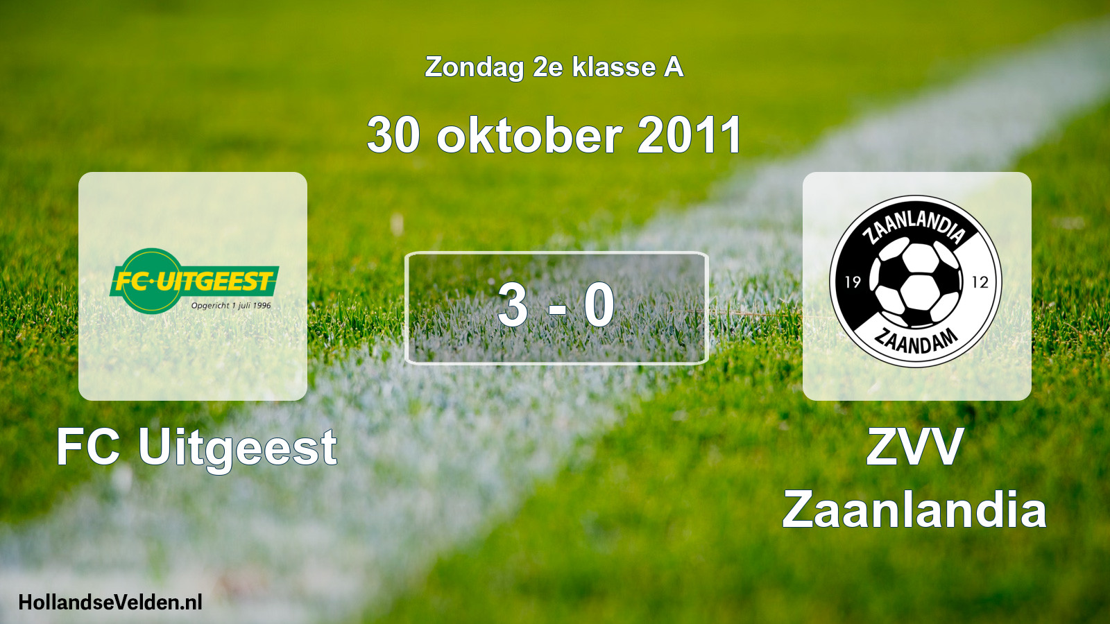 Total number of matches played: FC Uitgeest - ZVV Zaanlandia 3 - 0 (30 October 2011)