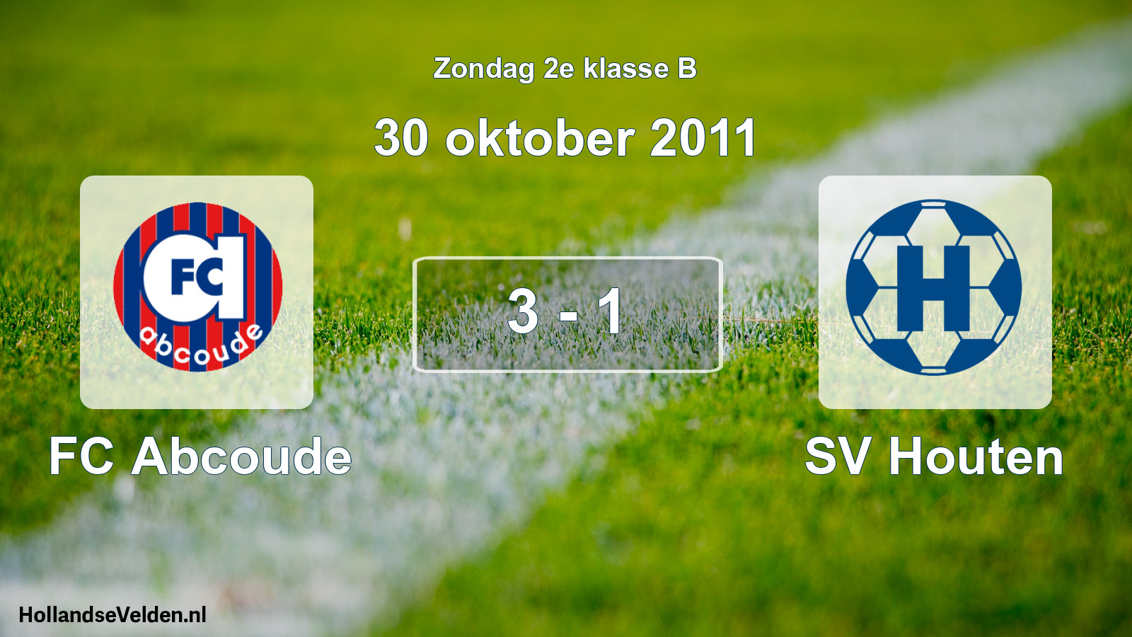 Total number of matches played: FC Abcoude - SV Houten 3 - 1 (30 October 2011)