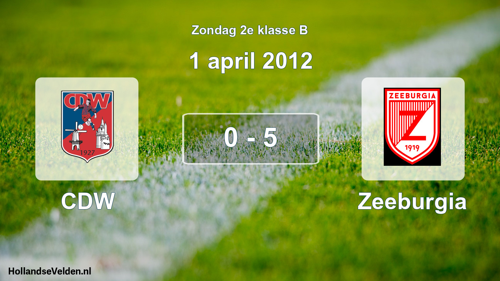 Total number of matches played: CDW - Zeeburgia 0 - 5 (1 April 2012)