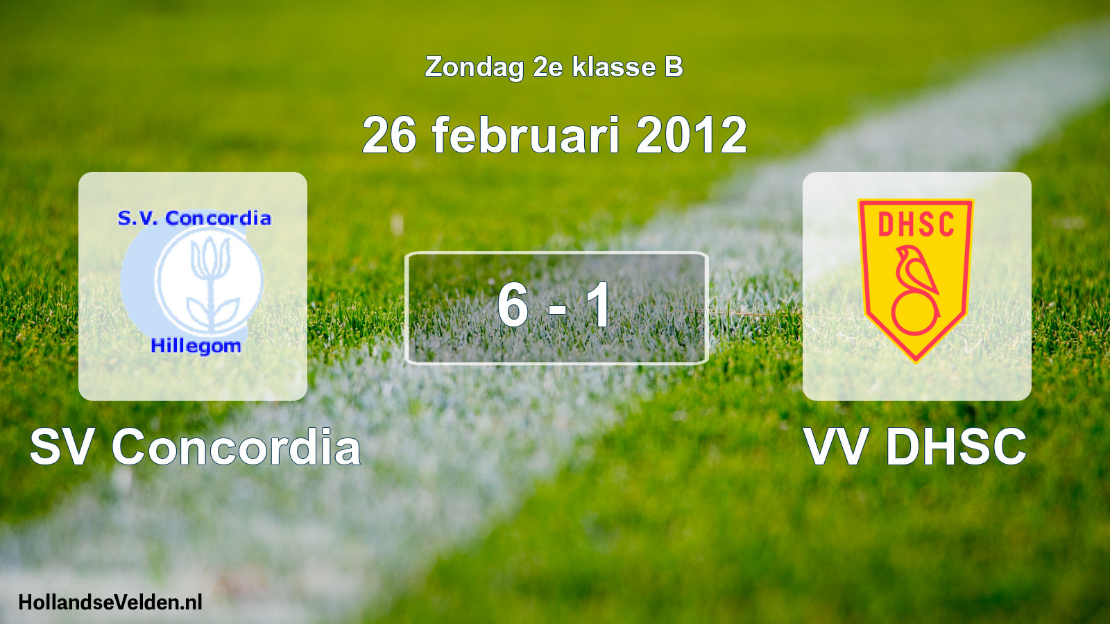 Total number of matches played: SV Concordia - VV DHSC 6 - 1 (26 February 2012)
